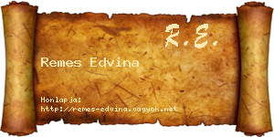 Remes Edvina névjegykártya